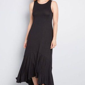 Modcloth Black Fearlessly Flowy Knit Maxi Dress